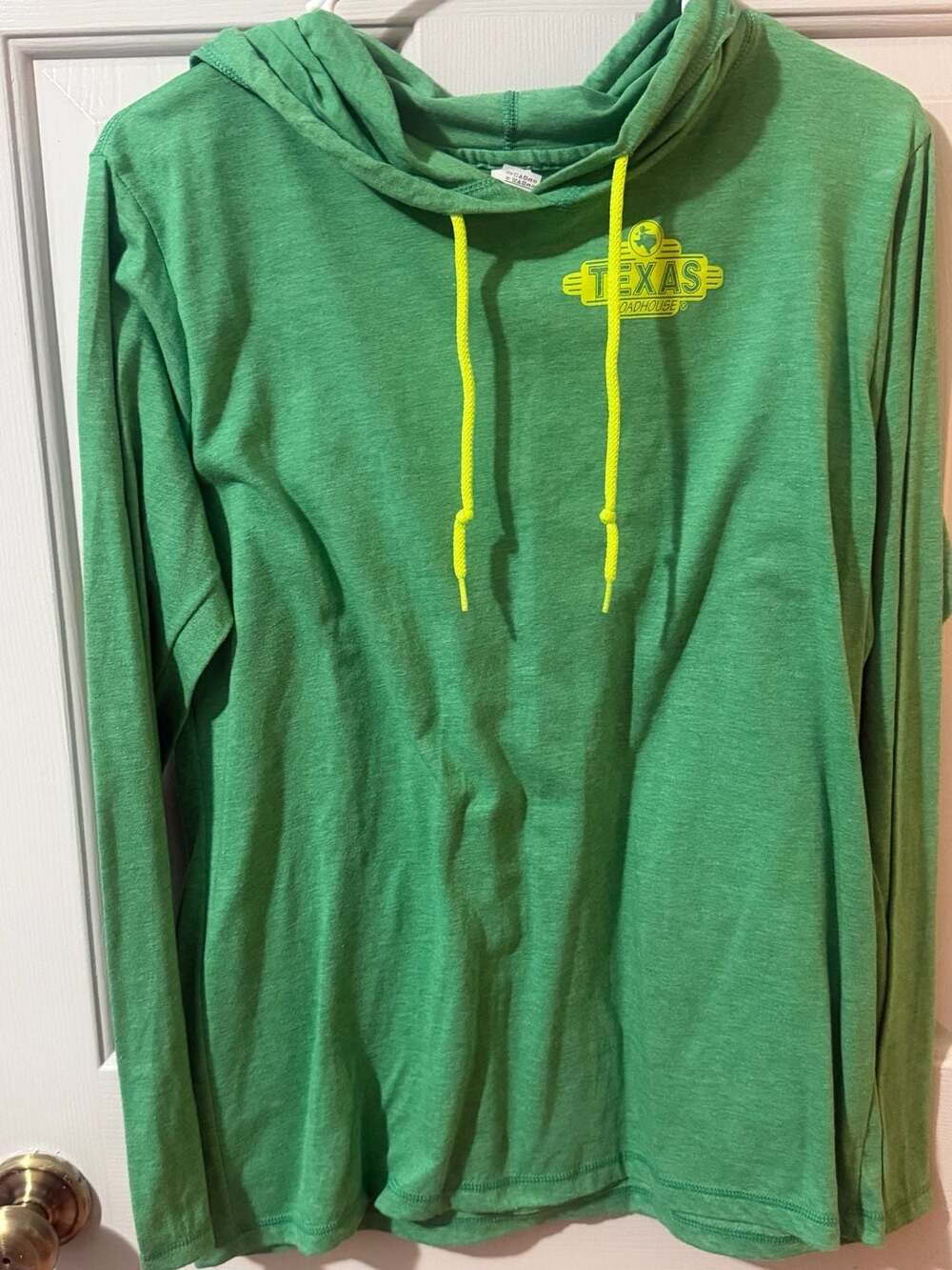 Texas Roadhouse Lightweight Long Sleeve Hooded T-Shirt Green